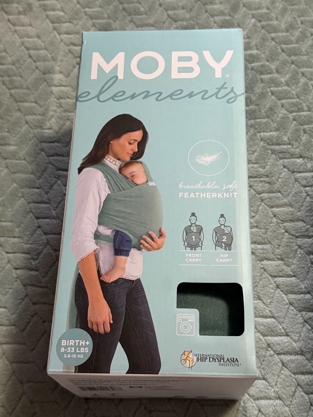 MOBY Elements Stretch Wrap Carrier in Sage Green